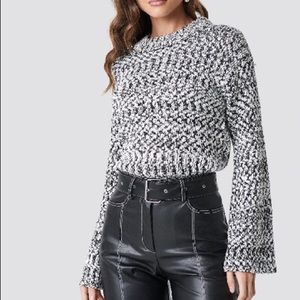 Poppi Pullover Knit, Black/White
